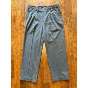 Vintage ORVIS Mens 38 x 29.5 Dress Pants Slacks Pleated Front Cuffs Gray Pockets